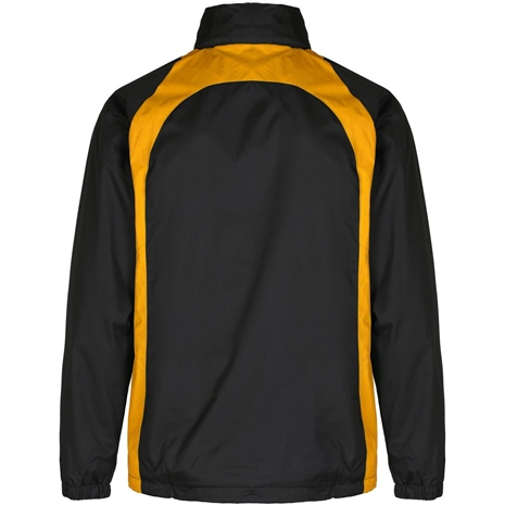 Unbranded Teamwear Elite Showerproof Jacket Black/Amber - Back