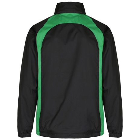 Unbranded Teamwear Elite Showerproof Jacket Black/Emerald - Back