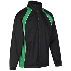 Unbranded Teamwear Elite Showerproof Jacket Black/Emerald - Fron