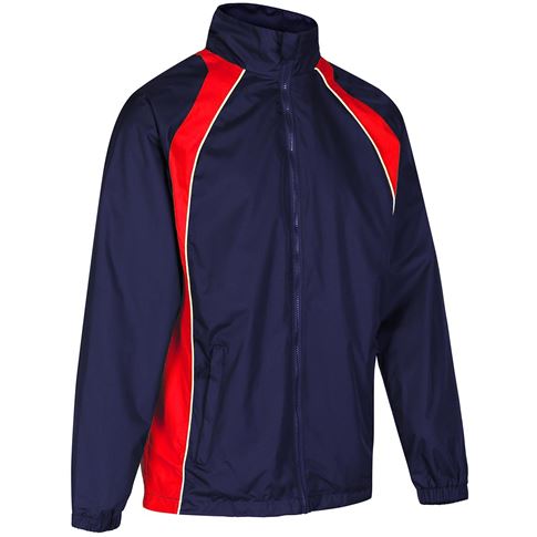 Unbranded Teamwear Elite Showerproof Jacket Navy/Red Kids - Fron Unbranded Teamwear Elite Showerproof Jacket Navy/Red Kids - Fron