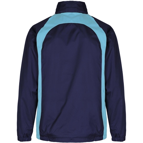 Unbranded Teamwear Elite Showerproof Jacket Navy/Sky - Back