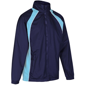 Unbranded Teamwear Elite Showerproof Jacket Navy/Sky - Front