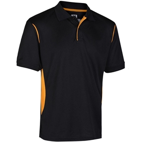 Unbranded Teamwear Premium Polo Black/Amber - Front