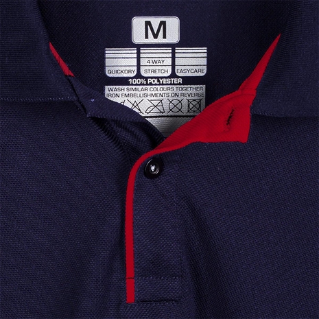 Unbranded Teamwear Premium Polo Navy/Red - Detail 1
