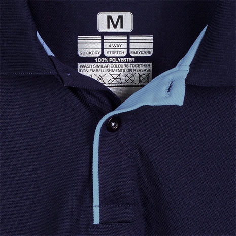 Unbranded Teamwear Premium Polo Navy/Sky - Detail 1