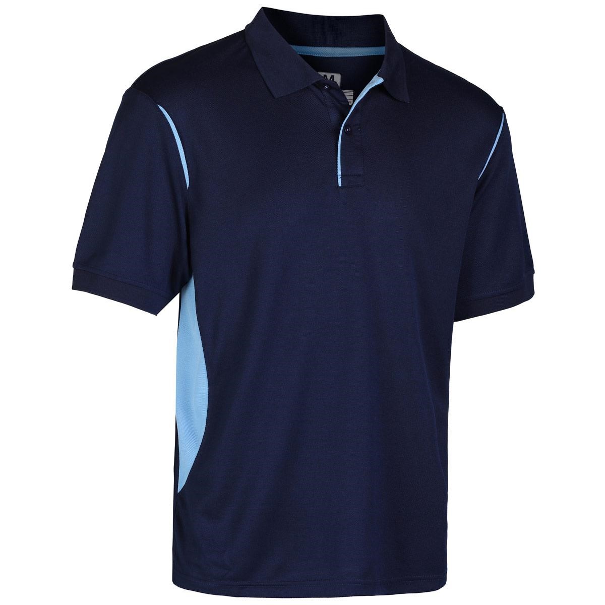 Mens Navy and Sky Unbranded Teamwear Premium Polo Shirt | rugbystore