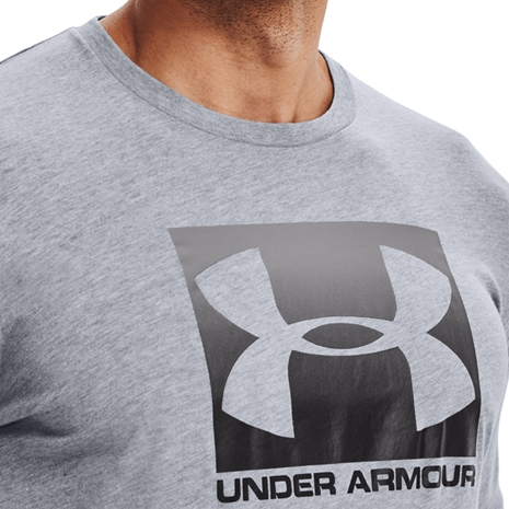 Under Armour Mens Boxed Sportstyle Logo Tee - Steel - Logo Detai