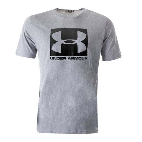 Under Armour Mens Boxed Sportstyle Logo Tee - Steel - Front Under Armour Mens Boxed Sportstyle Logo Tee - Steel - Front