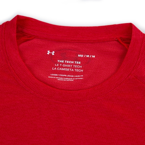 Under Armour Mens Tech 2.0 Tee - Red - Neck