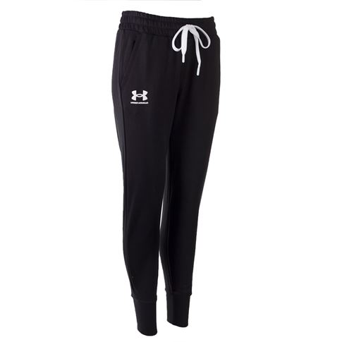 Under Armour Womens Rival Fleece Joggers Black - Front 1 Under Armour Womens Rival Fleece Joggers Black - Front 1