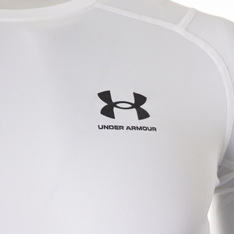 Under Armour Heatgear Compression Top White - Short Sleeve - Log