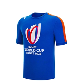 Rugby World Cup 2023 Macron Kids Cotton T-Shirt - Royal Blue - F