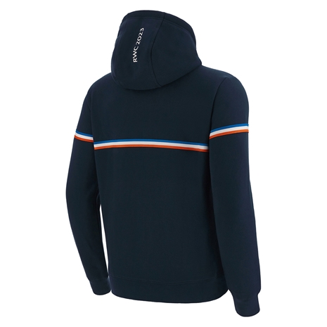 Rugby World Cup 2023 Macron Mens Full Zip Hoodie - Navy - Back