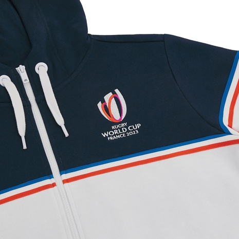 Rugby World Cup 2023 Womens Full Zip Hoodie - Navy and White Rugby World Cup 2023 Womens Full Zip Hoodie - Navy and White