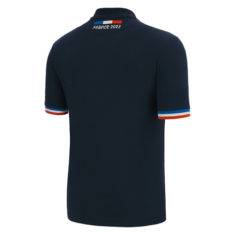 Rugby World Cup 2023 Macron Mens Polo Shirt - Navy - Back