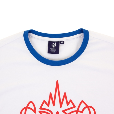 Rugby World Cup 2023 Macron Mens Cup T-Shirt - White - Collar