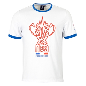 Rugby World Cup 2023 Macron Mens Cup T-Shirt - White - Front