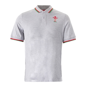 Macron Wales Mens Polycotton Polo - Grey - Front