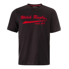 Macron Wales Mens 1881 Tee - Black - Front