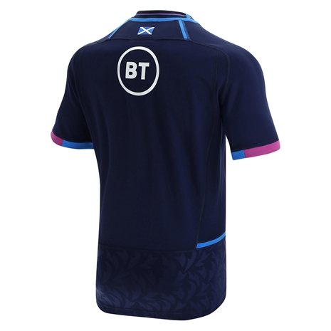 Macron Scotland Mens Bodyfit Home Rugby Shirt - Short Sleeve - B