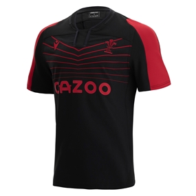 Macron Wales Mens Training Jersey - Black - Front