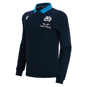 Scotland Mens Classic Home Rugby Shirt - Long Sleeve Navy 2023 -