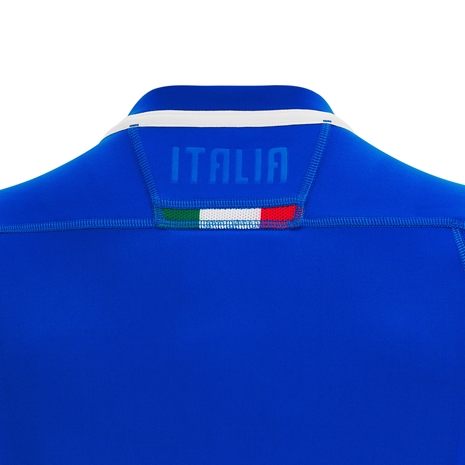 Italy Mens Home Rugby Shirt - Short Sleeve Azzurri 2023 - Top of