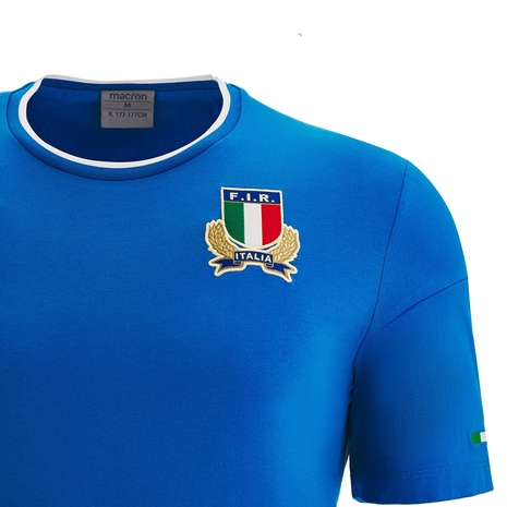 Italy Mens Travel Polycotton Tee - Azzurri 2023 - Italy Logo