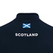 Scotland Mens Travel Polycotton Polo - Navy 2023 - Top of Back  Scotland Mens Travel Polycotton Polo - Navy 2023 - Top of Back