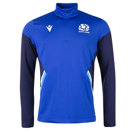 Scotland Mens Travel 1/4 Zip Softshell Top - Royal 2023 - Front
