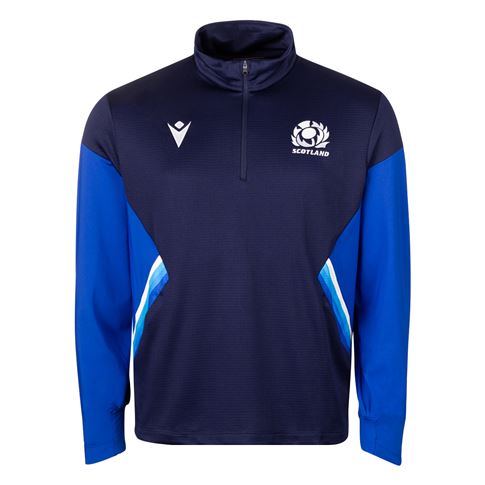 Scotland Mens Travel 1/4 Zip Fleece - Navy 2023 - Front Scotland Mens Travel 1/4 Zip Fleece - Navy 2023 - Front