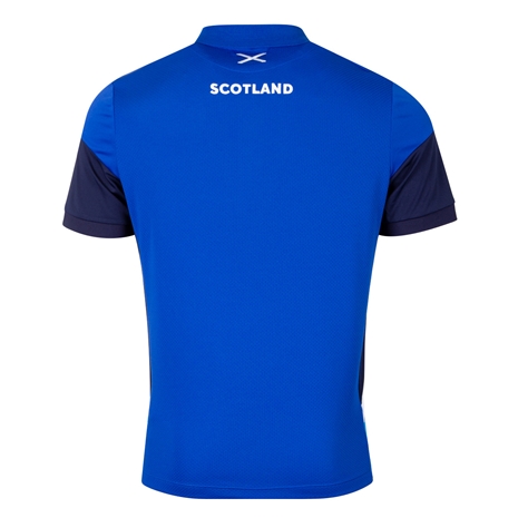 Scotland Mens Travel Tech Polo - Royal 2023 - Back Scotland Mens Travel Tech Polo - Royal 2023 - Back