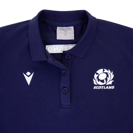 Scotland Womens Travel Polycotton Polo - Navy 2023 - Scotland Th Scotland Womens Travel Polycotton Polo - Navy 2023 - Scotland Th