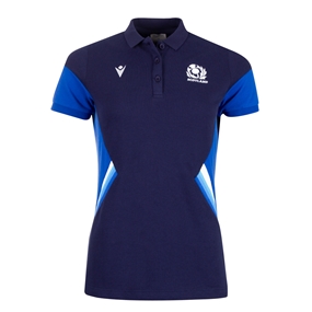 Scotland Womens Travel Polycotton Polo - Navy 2023 - Front