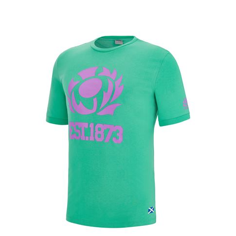Scotland Kids Murrayfield 1873 Tee - Green 2023 - Front Scotland Kids Murrayfield 1873 Tee - Green 2023 - Front