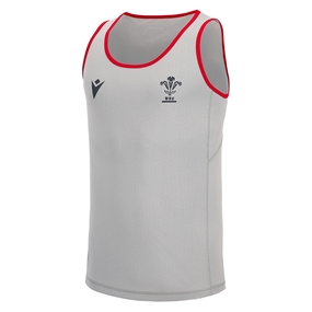 Wales Mens Training Gym Vest - Grey 2023 - Front