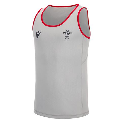 Wales Mens Training Gym Vest - Grey 2023 - Front Wales Mens Training Gym Vest - Grey 2023 - Front