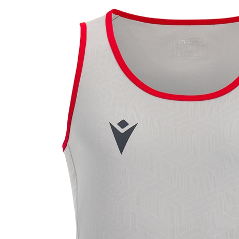 Wales Mens Training Gym Vest - Grey 2023 - Macron Logo