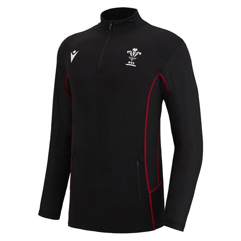 Wales Mens Travel 1/4 Softshell Zip Top - Black 2023 - Front Wales Mens Travel 1/4 Softshell Zip Top - Black 2023 - Front