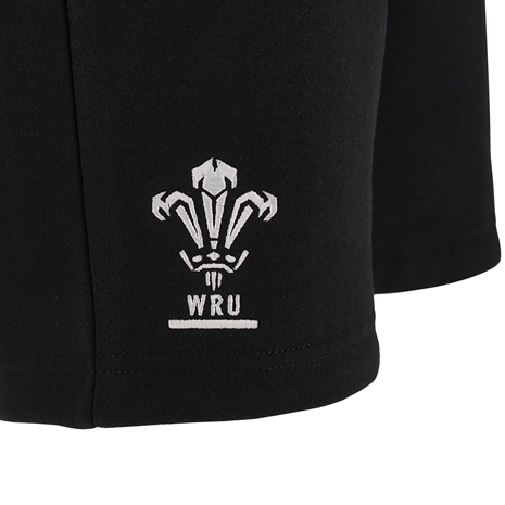 Wales Mens Travel Brushed Cotton Shorts - Black 2023 - Wales Log