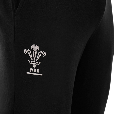 Wales Mens Travel Brushed Cotton Pants - Black 2023 - Wales Logo