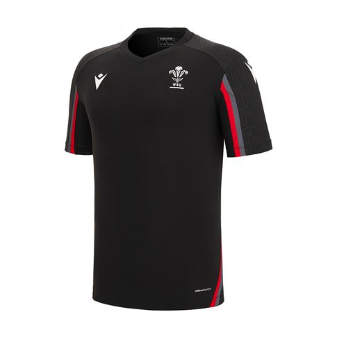 Wales Kids Training Gym Tee - Black 2023 - Front Wales Kids Training Gym Tee - Black 2023 - Front