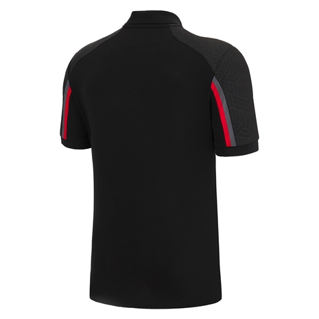 Wales Mens Travel Tech Polo - Black 2023 - Back