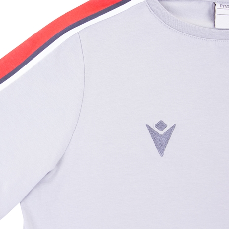 Wales Womens Leisure Cotton Tee - Grey 2023 - Macron Logo