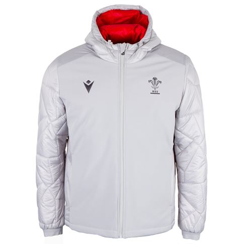 Wales Mens Padded Bomber Jacket - Grey 2023 - Front Wales Mens Padded Bomber Jacket - Grey 2023 - Front