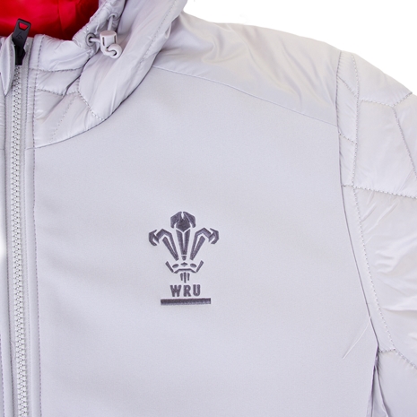 Wales Mens Padded Bomber Jacket - Grey 2023 - Wales Logo