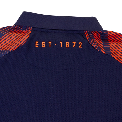 Edinburgh Mens Travel Poly Polo - Navy 2023 - Back of Neck