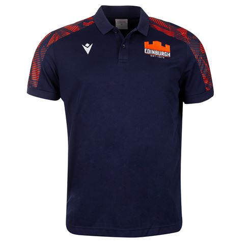 Edinburgh Mens Travel Poly Polo - Navy 2023 - Front Edinburgh Mens Travel Poly Polo - Navy 2023 - Front