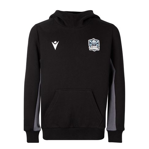 Glasgow Warriors Kids Travel Pullover Hoodie - Black 2023 - Fron Glasgow Warriors Kids Travel Pullover Hoodie - Black 2023 - Fron