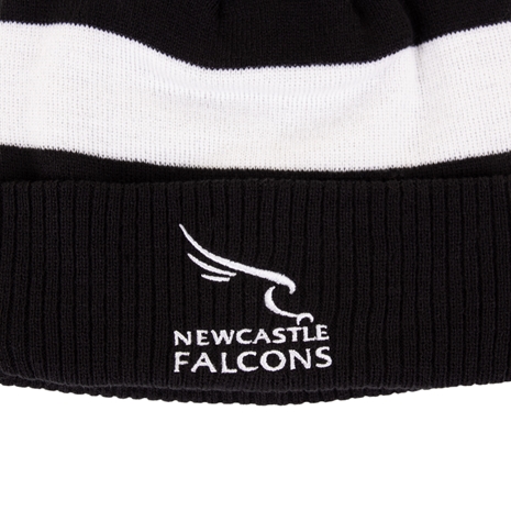 Newcastle Falcons Adults Pom Pom Beanie - Black 2023 - Newcastle